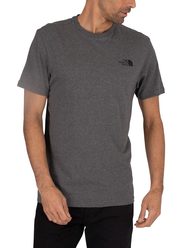 The North Face חולצה טישרט בייסיק באפור T92TX5JK3