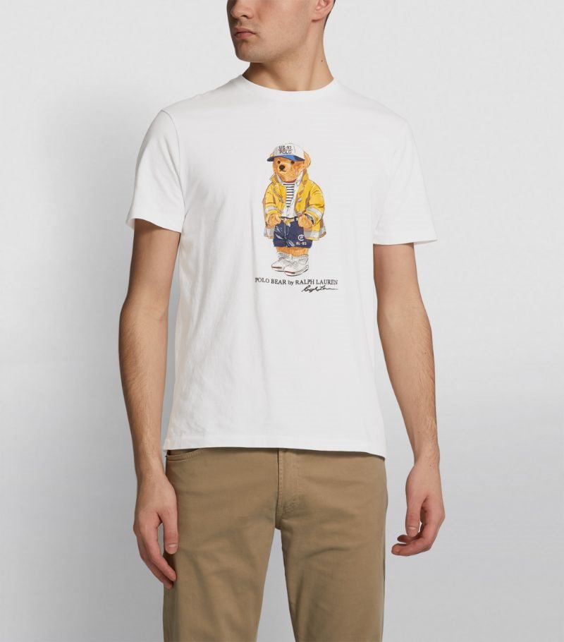 Polo Ralph Lauren חולצה טישרט קצרה Teddy Bear בלבן 710740