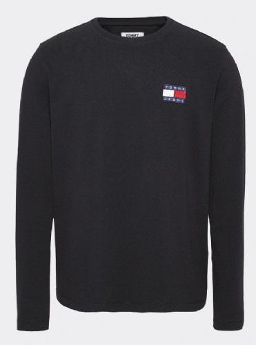 Tommy Jeans חולצה טישרט Badge Classic ארוך בשחור DM0DM06958