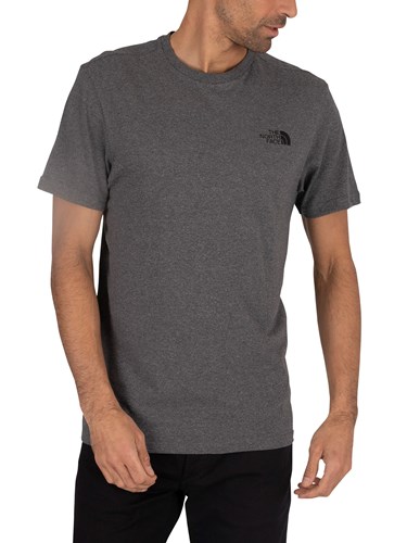 The North Face חולצה טישרט בייסיק באפור T92TX5JK3