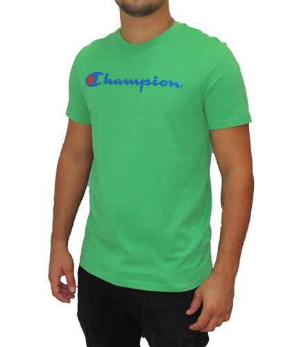 CHAMPION חולצה טישרט עם הדפס לוגו בירוק