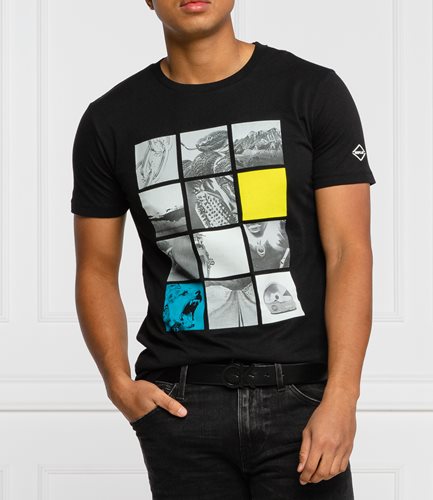 REPLAY חולצה טישרט קצרה בשחור M3160