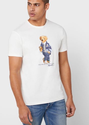 Polo Ralph Lauren חולצה טישרט קצרה Teddy Bear לבן Off-White