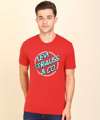 Levi's חולצה טישרט בייסיק Strauss & Co באדום