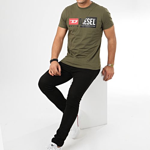 Diesel חולצה טישרט קצרה Diego Cuty 00SDP1 בירוק זית