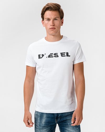 Diesel חולצה טישרט קצרה T-Diego Broken Logo בלבן 00STXQ