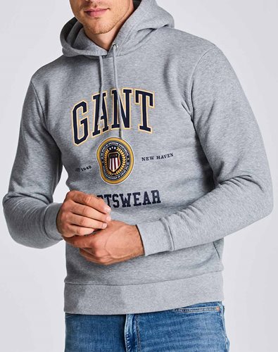 GANT קפוצ'ון Crest Shield באפור 2037028