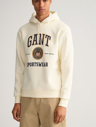 GANT קפוצ'ון Crest Shield בלבן 2037028