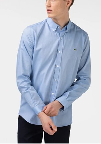 LACOSTE חולצה מכופתרת Slim Fit תכלת CH4976