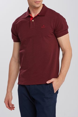 GANT חולצה פולו בבורדו Slim Fit Piqué 2052003