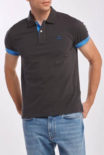 GANT חולצה פולו באפור ככה Slim Fit Piqué 2052003