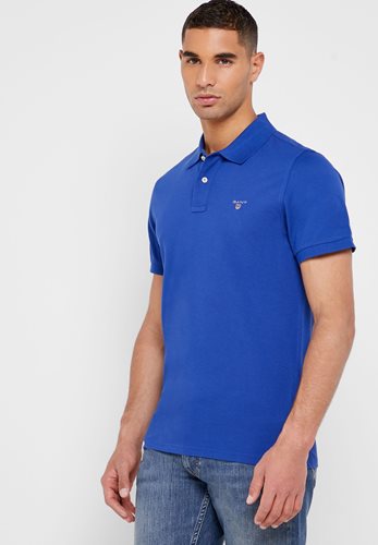GANT חולצה פולו Regular Fit Piqué SS Rugger בכחול 2201