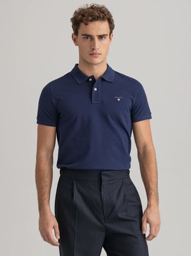 GANT חולצה פולו Regular Fit Piqué SS Rugger בכחול כהה 2201