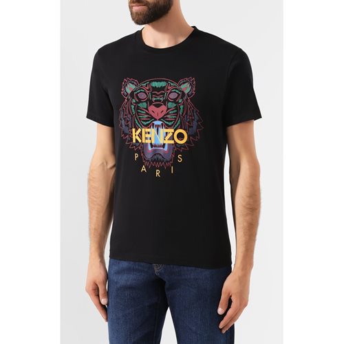 KENZO טישרט עם סמל הנמר בצבע שחור