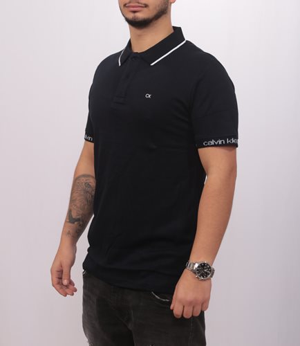Calvin Klein חולצה פולו בייסיק Slim Fit בשחור