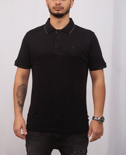 Calvin Klein חולצה פולו בייסיק Slim Fit בשחור
