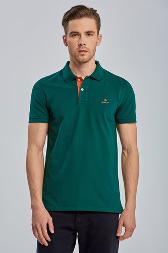 GANT חולצה פולו Contrast Piqué Rugger בזית 252105