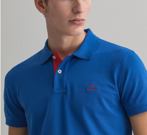 GANT חולצה פולו בכחול Slim Fit Piqué 2052003-435