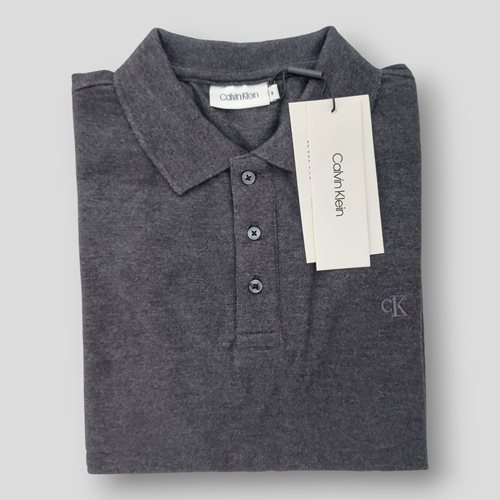 Calvin Klein Jeans חולצה פולו Smooth Cotton בצבע שחור