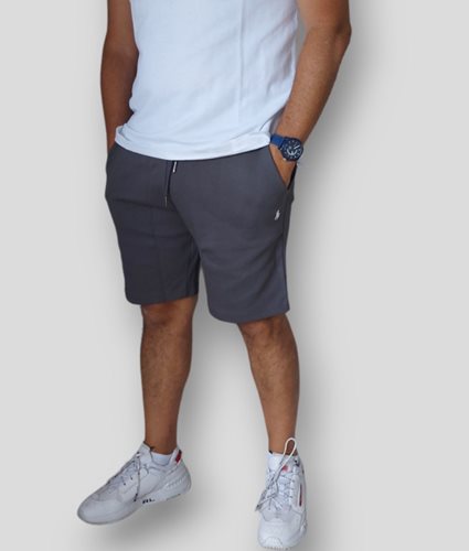 Polo Ralph Lauren מכנס קצר Double-Knitted לוגו קטן צבע אפור