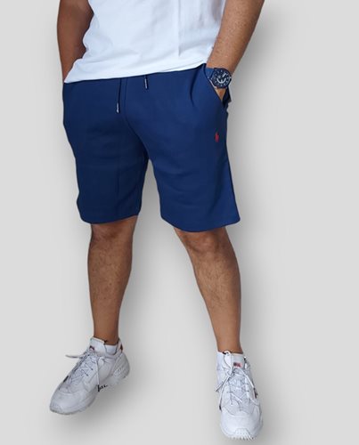 Polo Ralph Lauren מכנס קצר Double-Knitted לוגו קטן צבע כחול