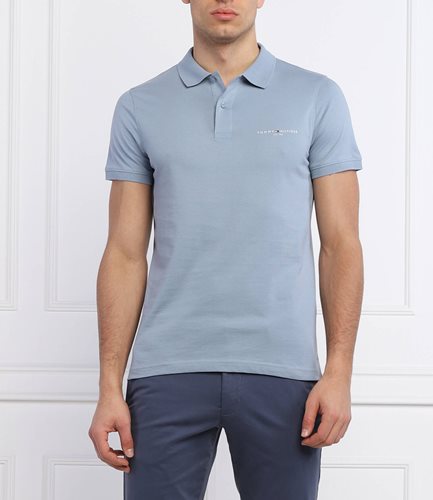 Tommy Hilfiger חולצה פולו Clean Jersey Slim Fit בתכלת
