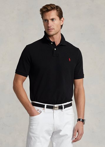 Polo Ralph Lauren חולצה פולו Slim Iconic Mesh בשחור