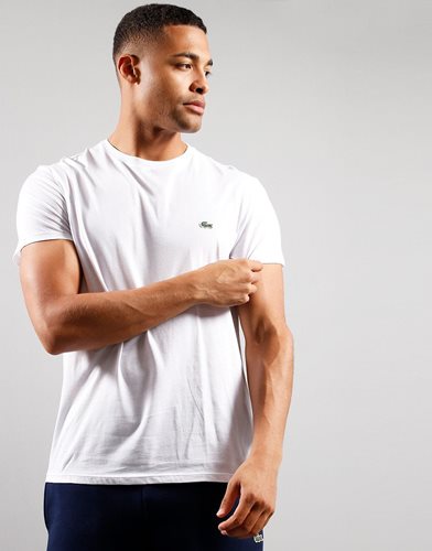 LACOSTE חולצה טי עם לוגו Pima Cotton בלבן דגם TH6709