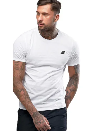 NIKE חולצה טישרט בלבן Sportswear Club 827021-100