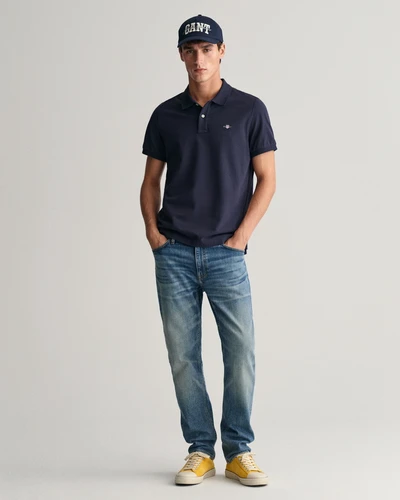 GANT חולצה פולו Regular Fit Piqué כחול כהה 2210