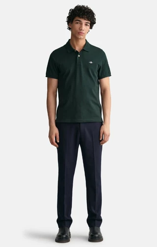 GANT חולצה פולו Regular Fit Piqué בירוק כהה 2210