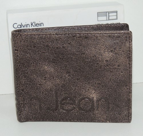 CK Calvin Klein ארנק עור לגבר בחום 4610