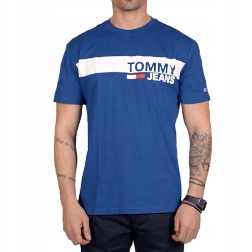Tommy Jeans חולצה טישרט Essential בכחול DM0DM06089