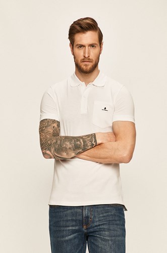 Karl Lagerfeld חולצה פולו בלבן KL19MPL01