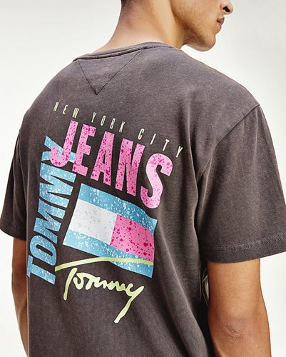 Tommy Jeans חולצה טישרט New York City בשחור DM0DM10619