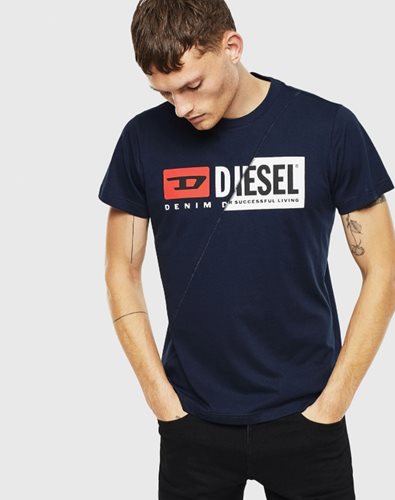 Diesel חולצה טישרט קצרה Diego Cuty 00SDP1 בכחול כהה