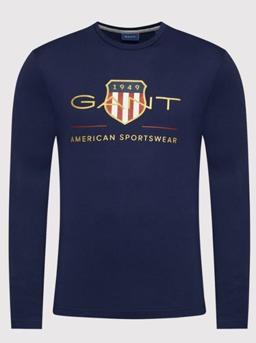 GANT חולצה טי שרוול ארוך בכחול 2004028 Regular Fit