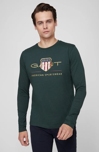 GANT חולצה טי שרוול ארוך בירוק 2004028 Regular Fit