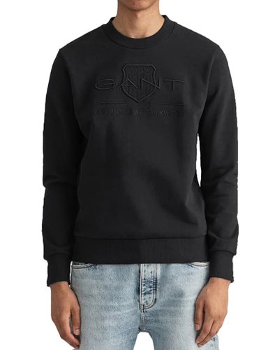 GANT סווטשירט Tonal Archive Shield בשחור 2036017 מידה XL