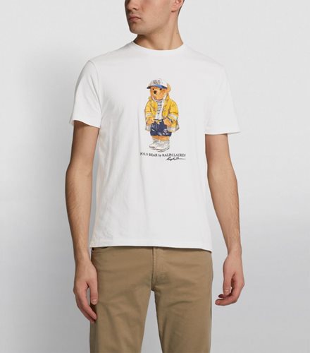 Polo Ralph Lauren חולצה טישרט קצרה Teddy Bear בלבן 710740