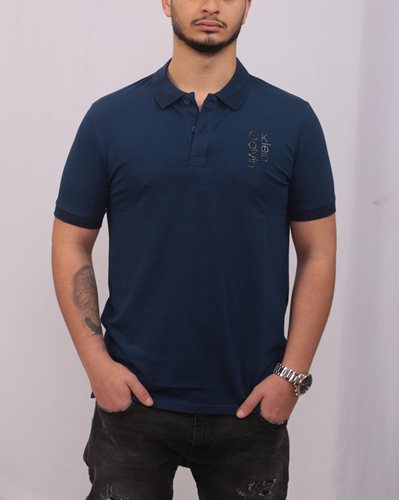 Calvin Klein חולצה פולו Slim Fit כחול כהה