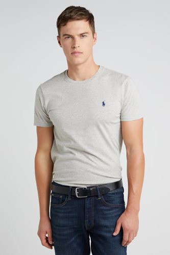 Polo Ralph Lauren חולצה טישרט קצרה עם רקמת לוגו המותג באפור