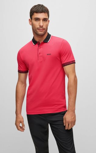 HUGO BOSS חולצה פולו Paule Naps בצבע אדום 50471914