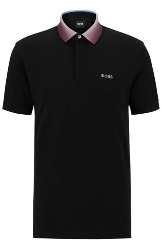 HUGO BOSS חולצה פולו Rainbow בצבע שחור