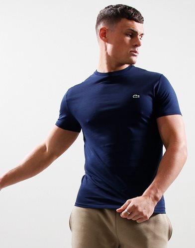 LACOSTE חולצה טי עם לוגו Pima Cotton בכחול דגם TH6709