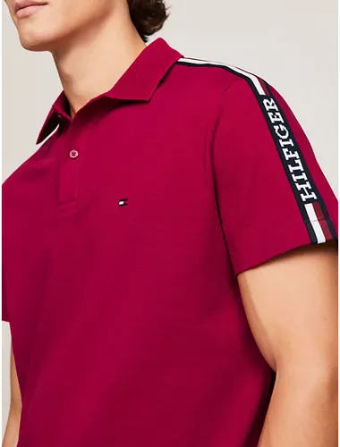 Tommy Hilfiger חולצה פולו Monotype Global בבורדו